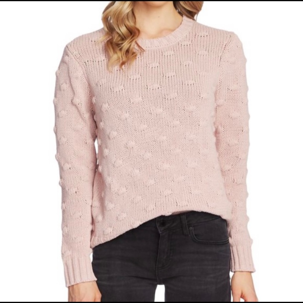 Vince Camuto pink popcorn sweater size XS